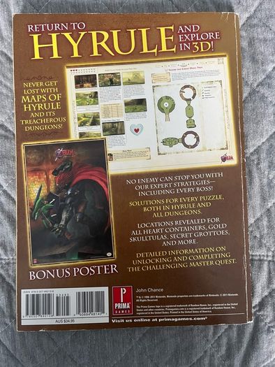 The Legend of Zelda Ocarina of Time 3D Prima Official Game Guide + Poster