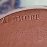 Vase With Medium Plate Under Dark Blue Sponged, Ardmore Pottery Image 5