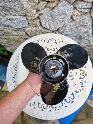 boat propeller hand painted candle holder