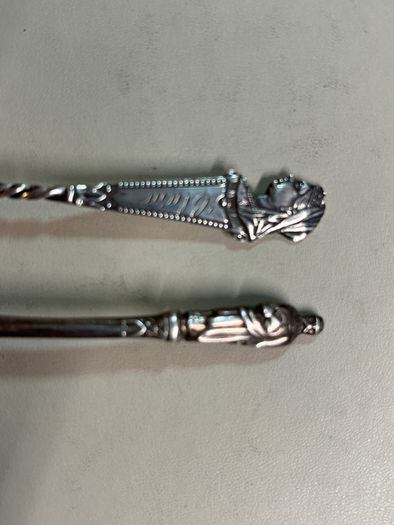 Two 1896 solid silver coffee spoons