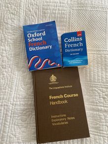 French dictionaries and Linguistic French Course Handbook