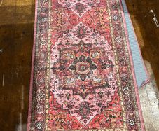 Two Persian-Style Runner Rugs Red/Pink & Blue