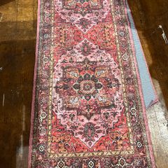 Two Persian-Style Runner Rugs Red/Pink & Blue