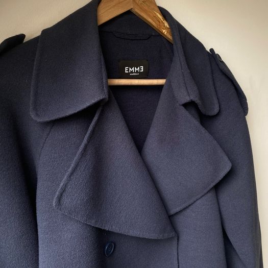 Emme Marella Navy Cropped Trench Coat