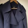 Emme Marella Navy Cropped Trench Coat Image 2