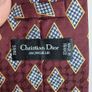 Christian Dior Monsieur Tie Burgundy Silk Geometric Handmade Designer Image 8