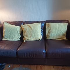 3 Seater Leather Sofa and Armchair