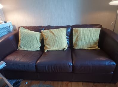 3 Seater Leather Sofa and Armchair
