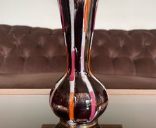 Vintage German WGP Striped Brown Jasba Vase 22 cm