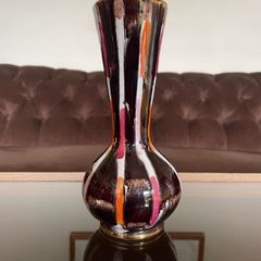 Vintage German WGP Striped Brown Jasba Vase 22 cm