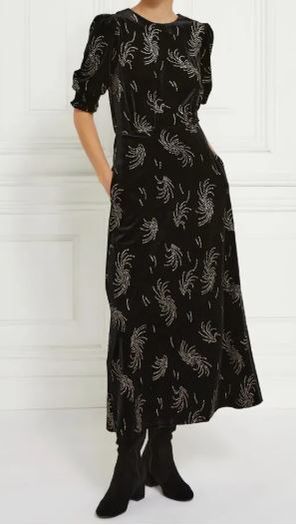 Gallery Black Velvet Dress  with silver embellishments