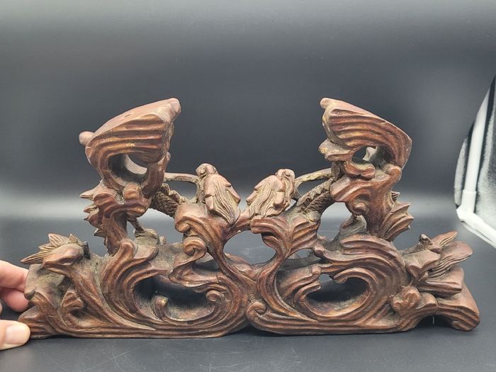 Chinese Qing Carved Dragon Incense Stand 19th Century