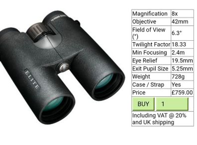 bushnell Elite E2 8 x 42 binocular