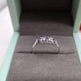 18ct white gold blue sapphire and diamond ring size R Image 3