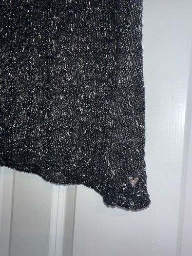 GUESS Designer Women's Knit Sleeveless Top in Sparkly Black - Size UK 8