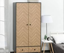 Double Wardrobe with Drawers 90 x 50 x 190 cm