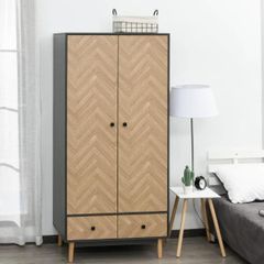 Double Wardrobe with Drawers 90 x 50 x 190 cm