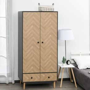Double Wardrobe with Drawers 90 x 50 x 190 cm