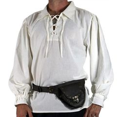 Men Medieval Cosplay Lace-up Shirt