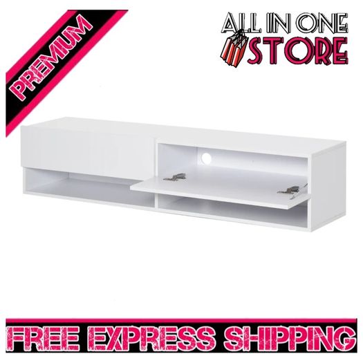 Floating 60'' TV Stand Wall Mounted Media Console Table Cabinet with 4 Storage Shelves Cable (FREE SHIPPING)