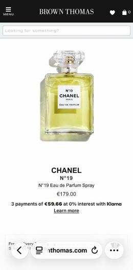 CHANEL No19.  100ml parfum for her