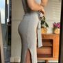 Missguided Grey Casual Ribbed Midi Dress XS Image 3