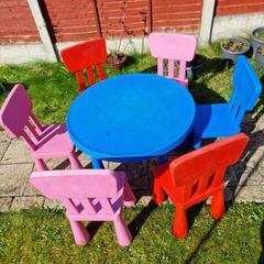 MAMMUT Children's table + 6 chairs