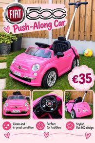 Pink Fiat 500 Push Along Car