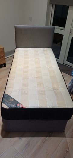 Single Divan Bed with Headboard and Park Lane Marlborough Mattress