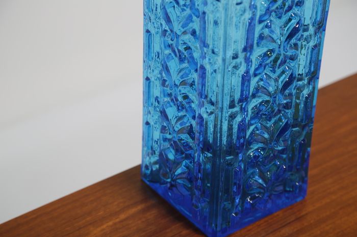Vintage Swedish Blue Glass Table Lamp, 1960s.
