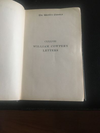 William Cowper's Letters.  A Selection