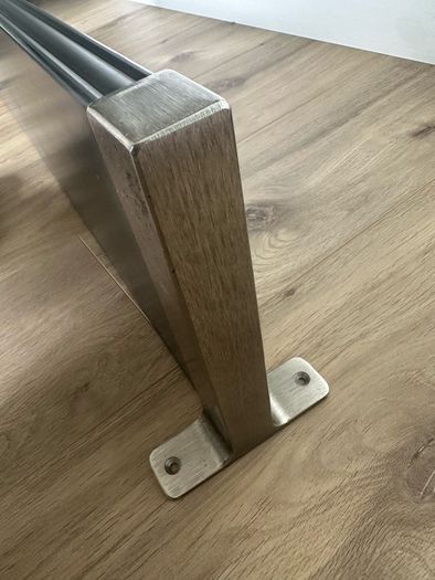 Ikea grey shelf with metal holder
