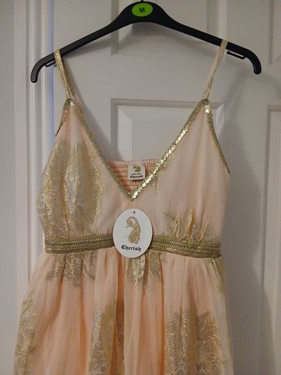 Peach and gold new dress size 12