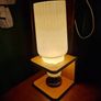 1 Retro Vintage Mid Century Glass shade /repro base  Table lamp Image 3