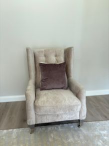 Cream fabric sofa and matching armchair set