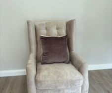 Cream fabric sofa and matching armchair set
