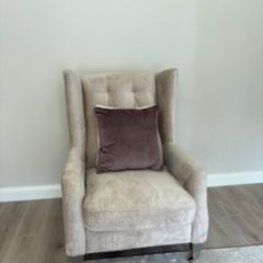 Cream fabric sofa and matching armchair set