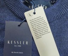 New Round Neck Mens warm Sweater Jumper Merino 50% wool RRP 80 eur Wool blend Solid Dark Blue brand NEW