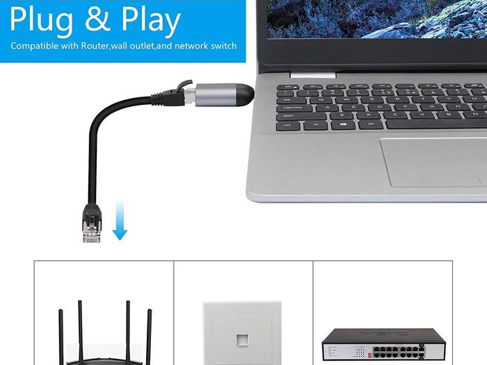 USB-C Compact External Gigabit (1000Mbps) Ethernet/Network Card Adapter Gold-Plated/Aluminum-Alloy Adapter (Brand New/Warranty)