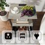 Bedside Table with Charging Station, Side Table with 2 USB Ports and Outlets, Nightstand with Cloth Drawer, Set of 2, End Table, Greige Image 5