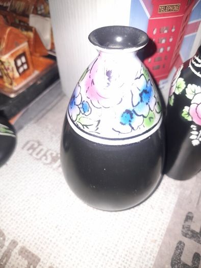 Beautiful Rare Old Set of five Shelley Pottery Vases England