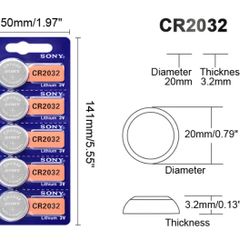 cmos 5pcs For SONY 2032 battery cr 2032 cr 2032 3v Cell Coin Lithium Batteries for Watch Computer Toys