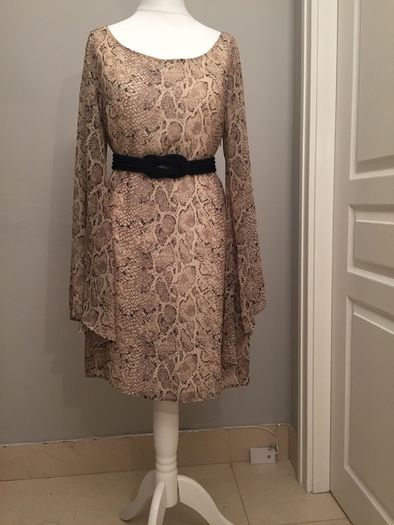 Oasis snake skin print dress with belt