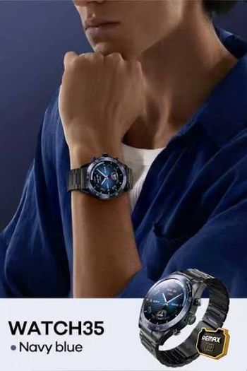 Remax Watch 35 (blue) Piloteer Series Full Metal Amoled Display Smartwatch, Dual-mode Bluetooth/ New