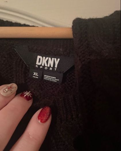 DKNY Black knit jumper and leg warmers size XL