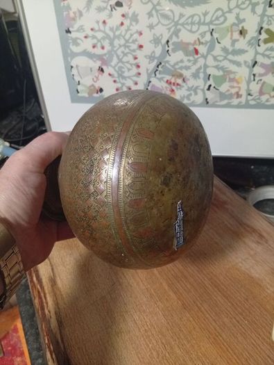 antique Indian brass lota  over