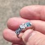 Sky blue Topaz and Zircon Sterling silver ring Image 10