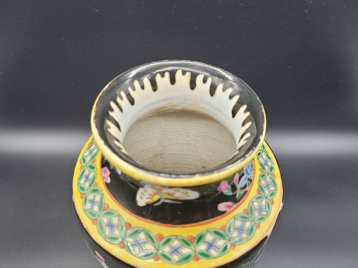 Antique Japanese 19th Century Vase Oriental Hand Painted