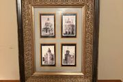 Framed set of four black and white architectural prints