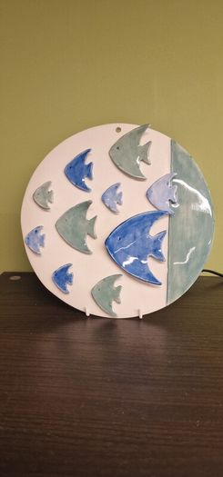 Hand crafted porcelain Fish Plaque made in Cahersiveen